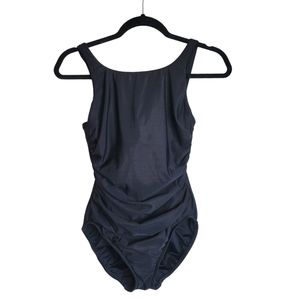 Land's End Black High Neck Tummy Flattering One Piece, Size 4P